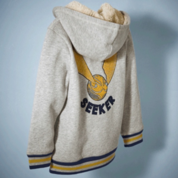 Mini Boden Harry Potter Seeker Zip Up Hoodie Sherpa Lined Kids size 9-10 - Picture 3 of 15